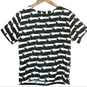 VINTAGE black and white kitty cat T-shirt